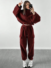 Kotty Hooded Mid Rise Sweatshirt With Joggers