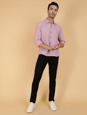 Kotty Men Relaxed Spread Collar Textured Casual Shirt