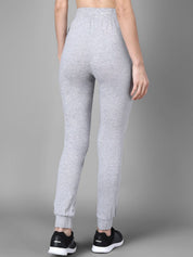 Kotty Women Grey Melange & White Printed Joggers