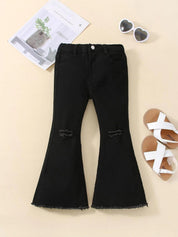 Kotty Girls Jean Bootcut Slash Knee Stretchable Jeans