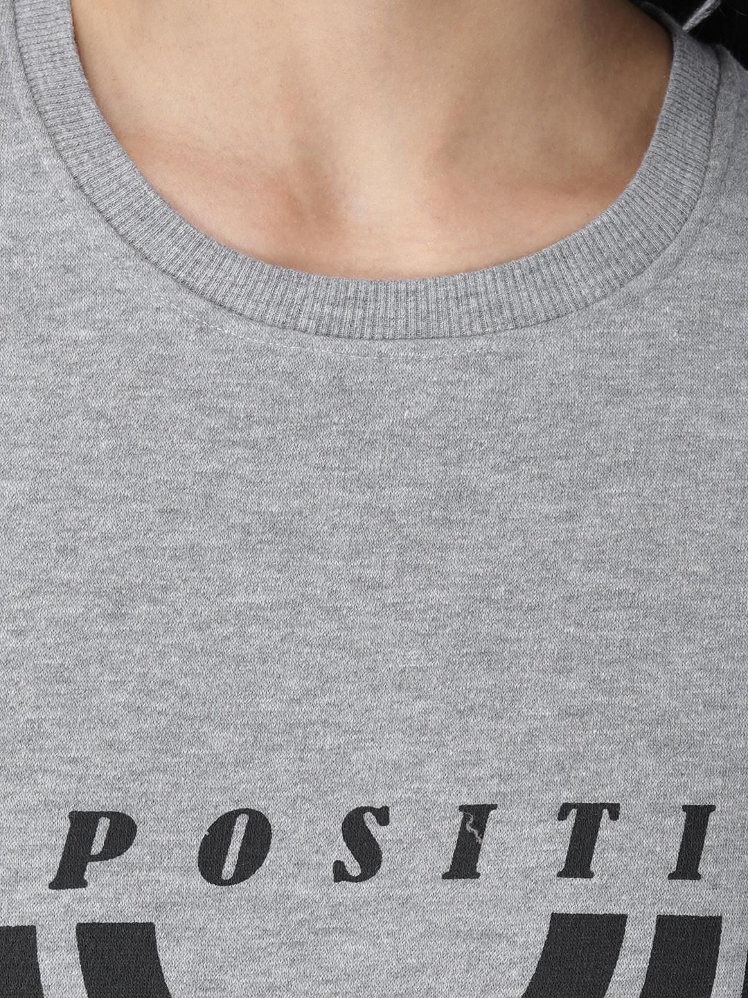 Kotty Women Grey Striped Sweatshirt