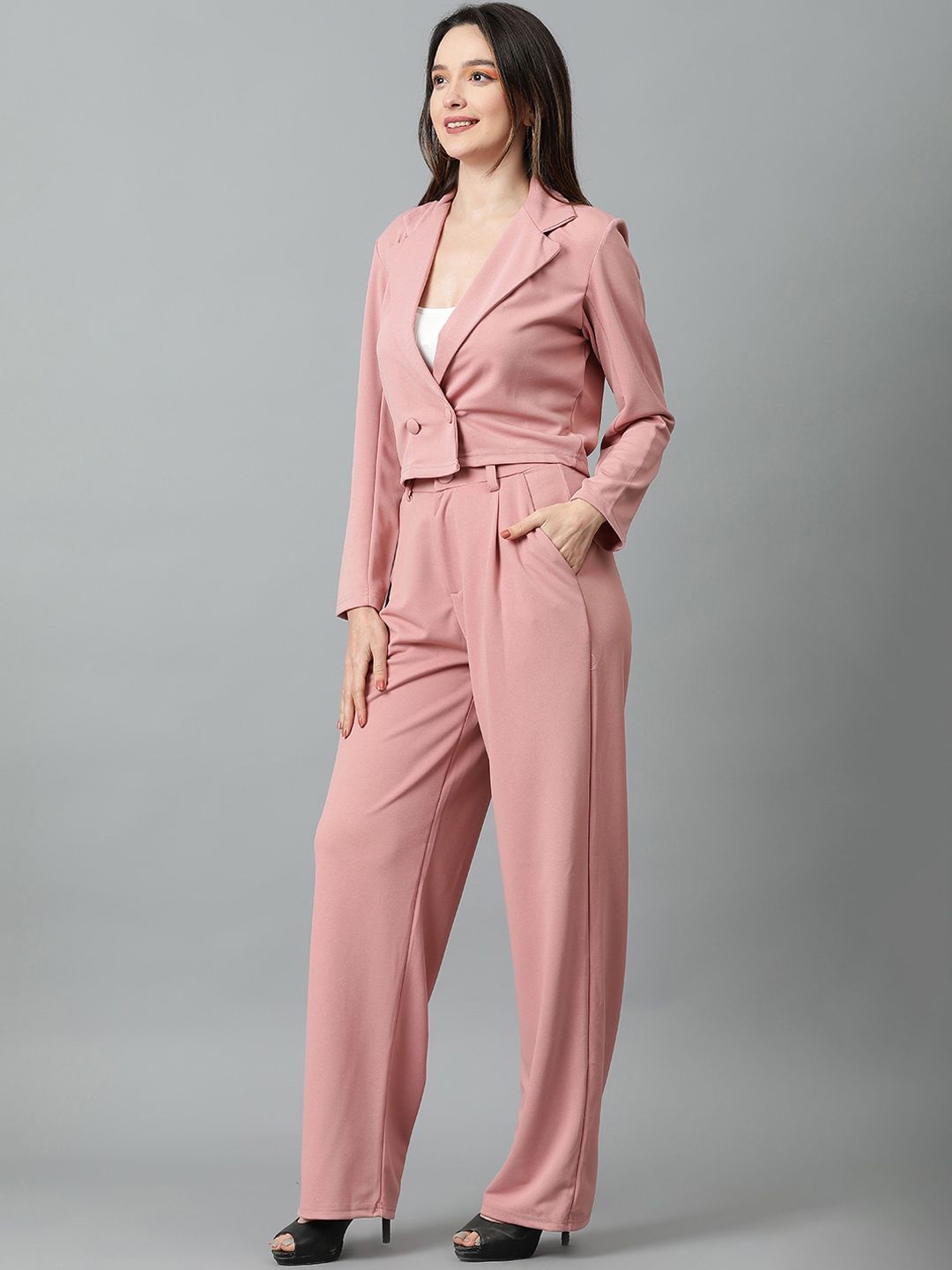 KOTTY BIZwear Basics Notched Lapel Collar Coat With Trousers