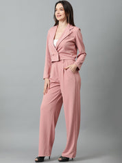 KOTTY BIZwear Basics Notched Lapel Collar Coat With Trousers