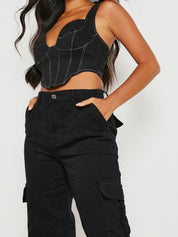 Kotty Women Black Jean Straight Fit High-Rise Stretchable Jeans