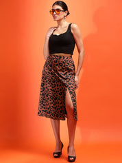 Kotty Printed A-Line Midi Skirt