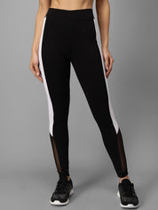 Kotty Women Black & White Coloublocked Tights