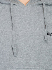Kotty Women Grey Solid Hooded Sweatshirt