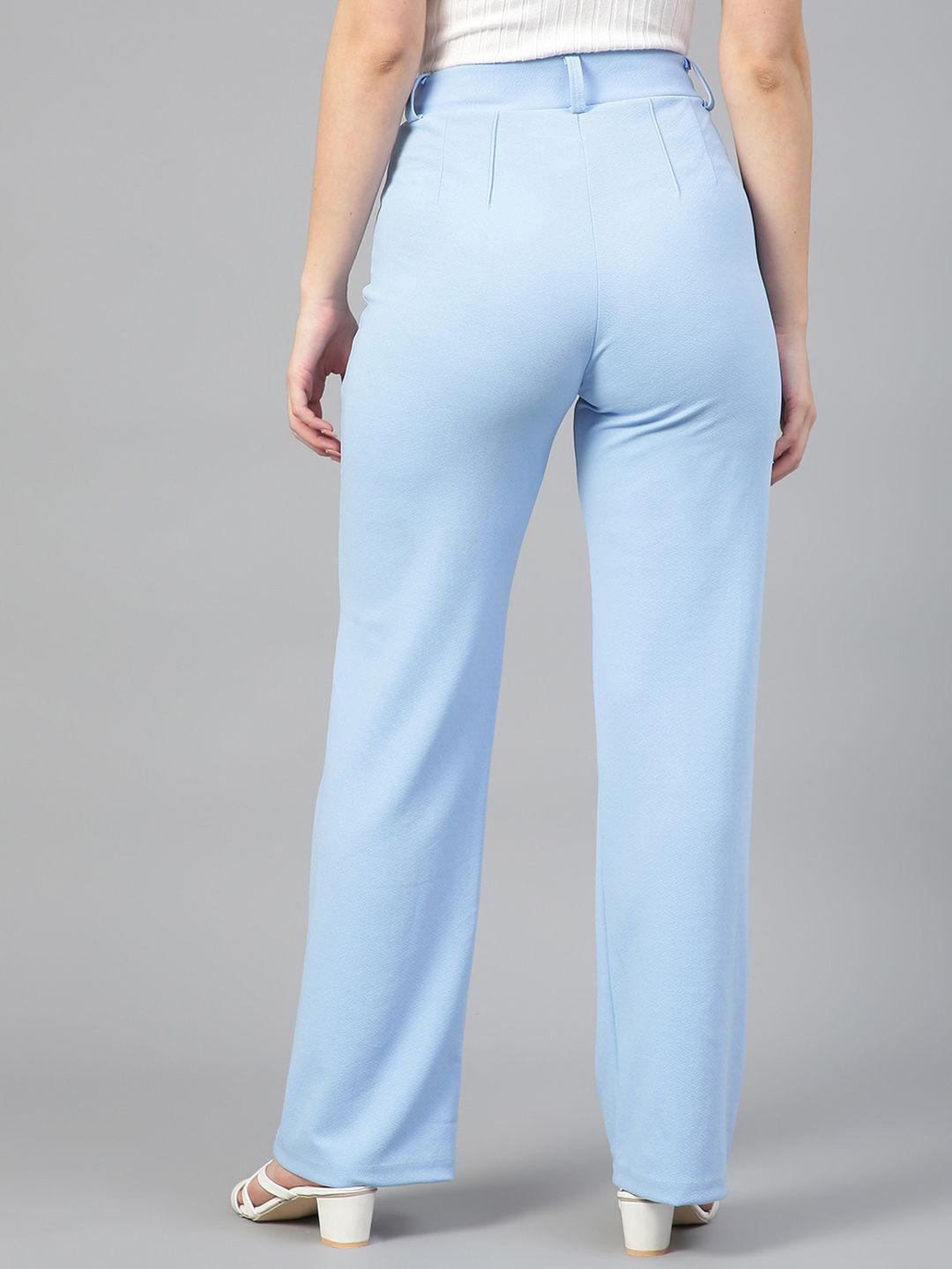 KOTTY BIZwear Women Pack Of 2 High-Rise Easy Wash Relaxed Straight Leg Parallel Trousers