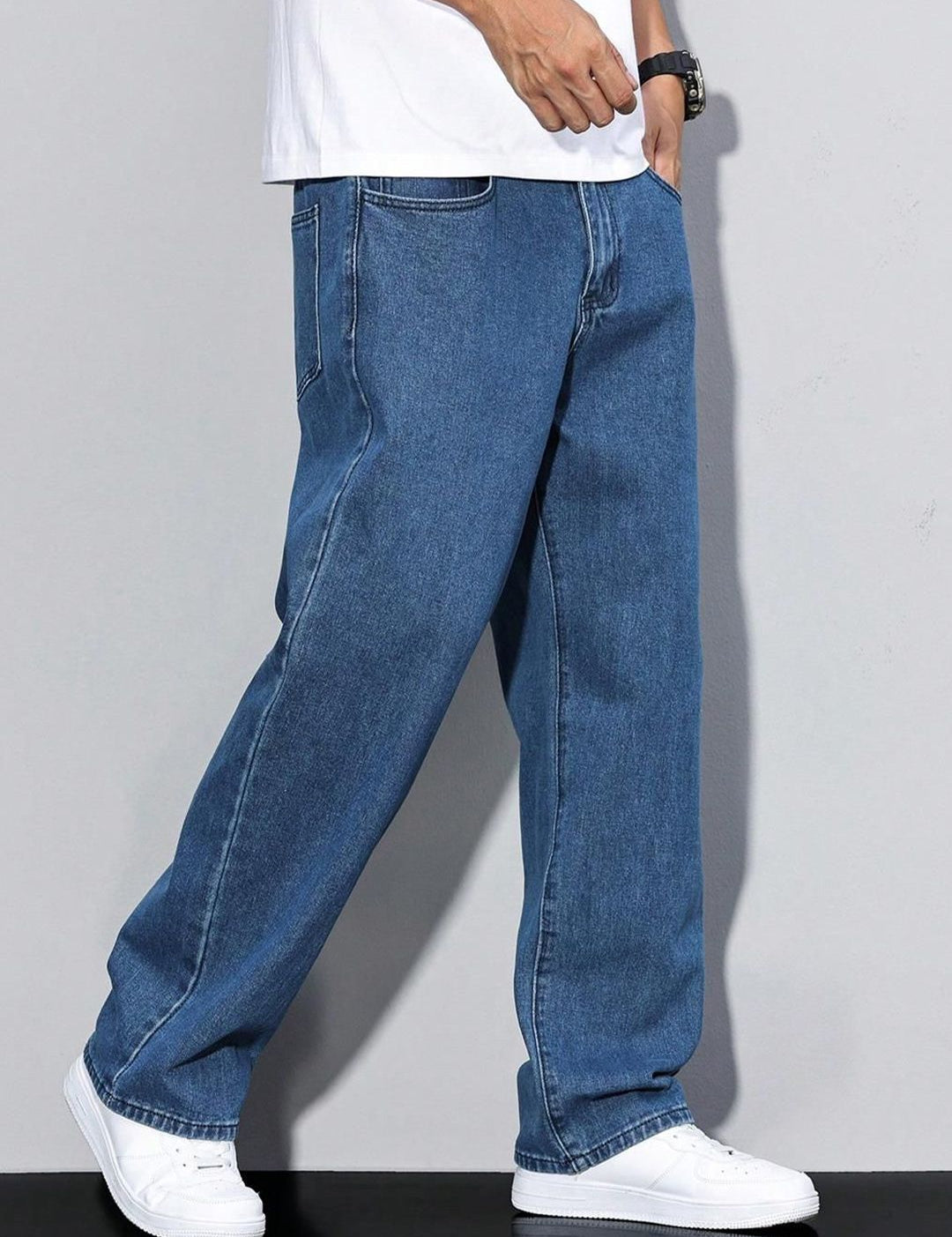 Kotty Men Straight Fit Mid-Rise Stretchable Jeans