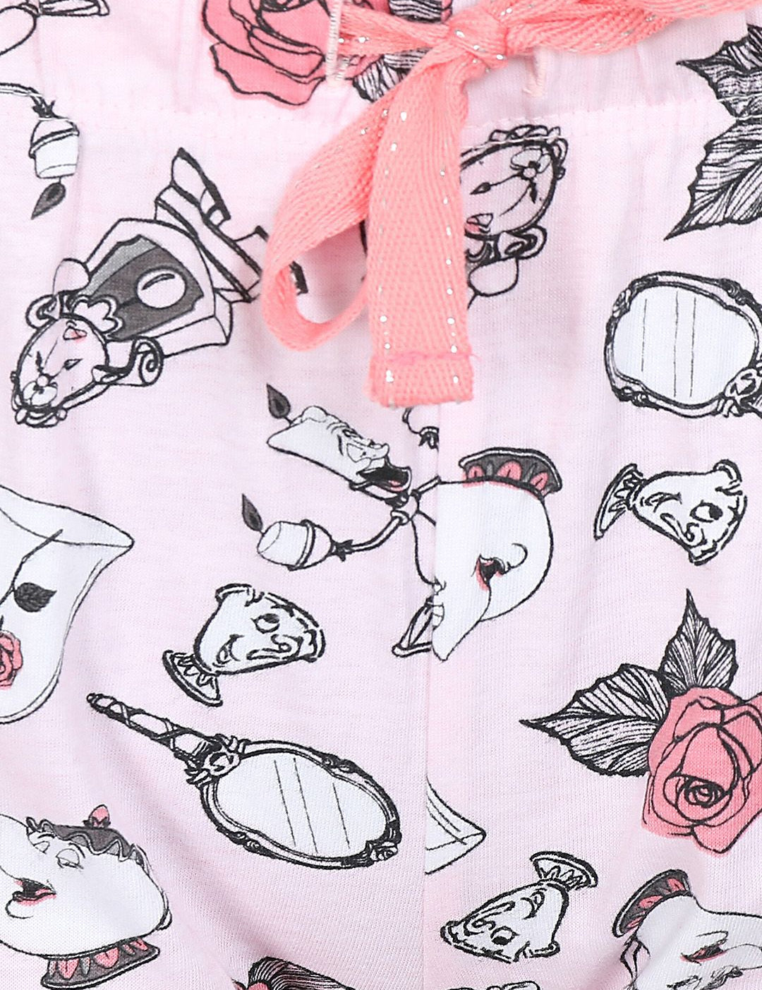 Kotty Women Pink & Grey Printed Lounge Shorts KTTSLEEPSHORTS234