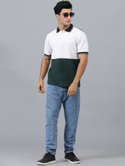 Kotty Colourblocked Polo Collar Cotton T-shirt