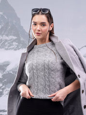 Kotty Women Cable Knit Crop Pullover