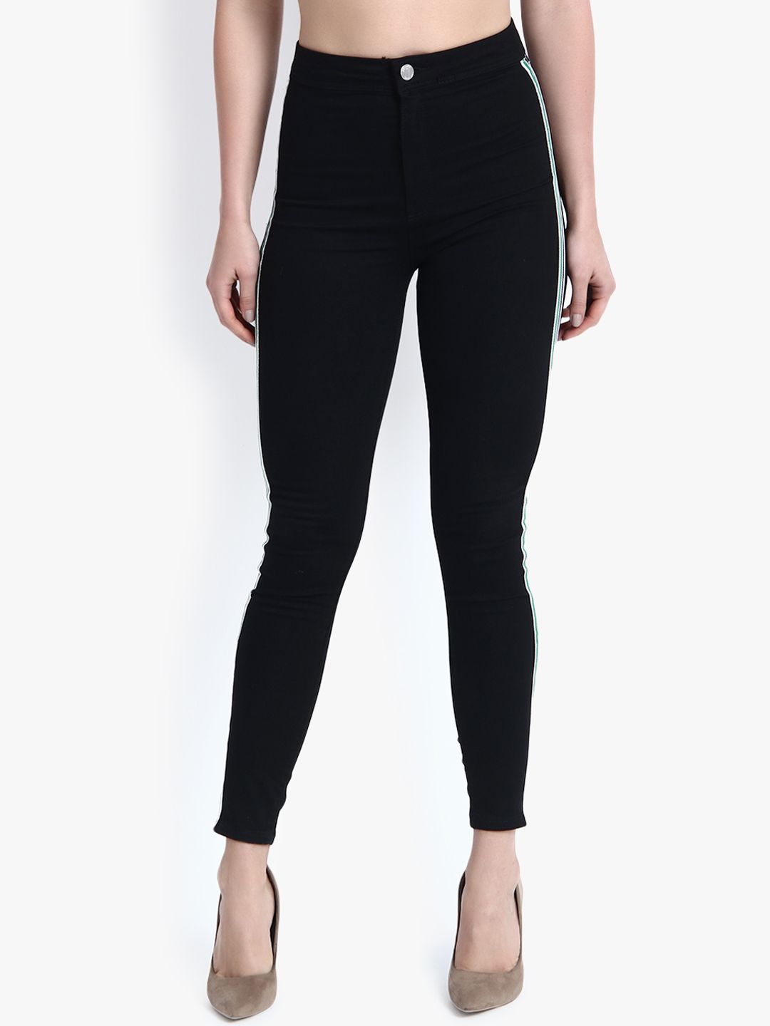 Kotty Women Black Skinny Fit High-Rise Clean Look Stretchable Jeans