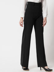 KOTTY BIZwear Basics Women Relaxed Straight Leg Straight Fit High-Rise Parallel Trousers