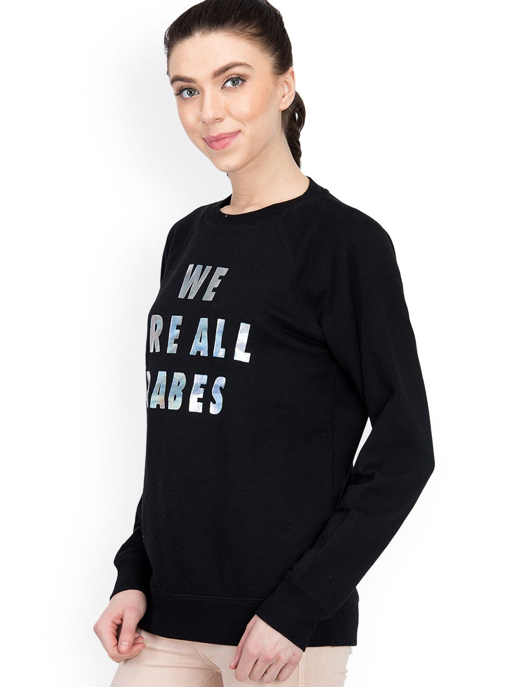 Kotty Women Black Printed Sweatshirt