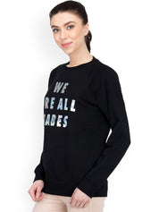 Kotty Women Black Printed Sweatshirt