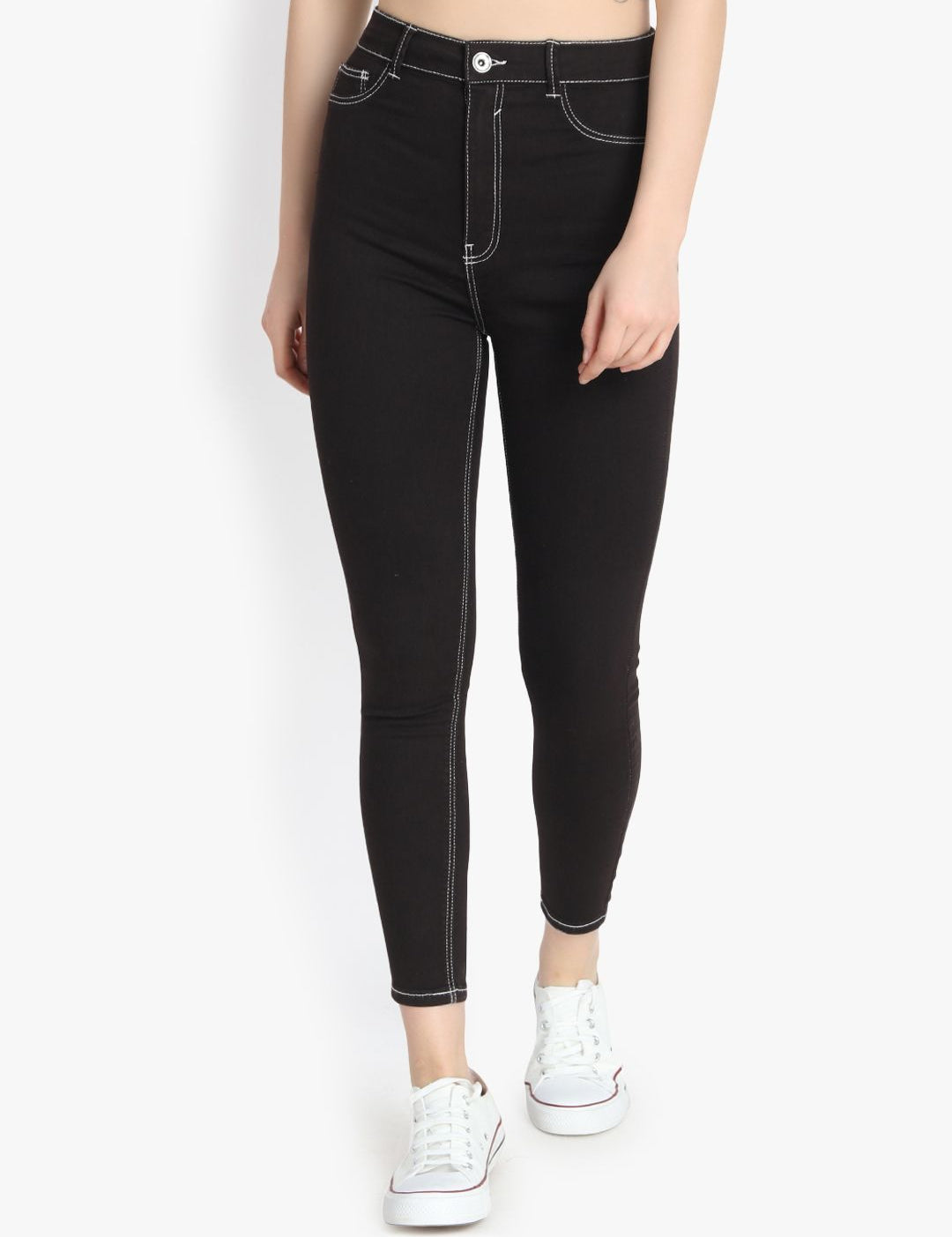 Kotty Women Black Skinny Fit High-Rise Clean Look Stretchable Jeans