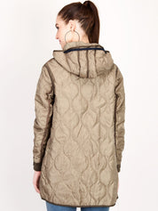 Kotty Women Brown Solid Insulator Longline Padded Jacket