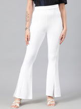 Kotty Women Relaxed High-Rise Easy Wash Flared Bootcut Trousers
