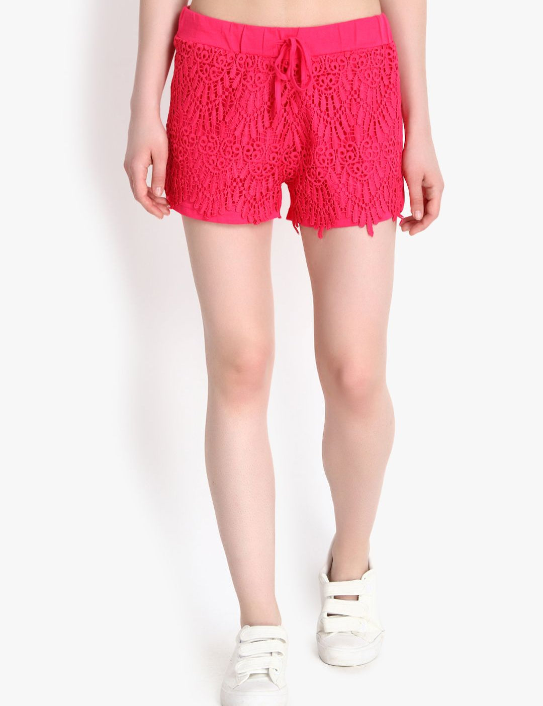 Kotty Women Pink Self Design Regular Fit Hot Pants
