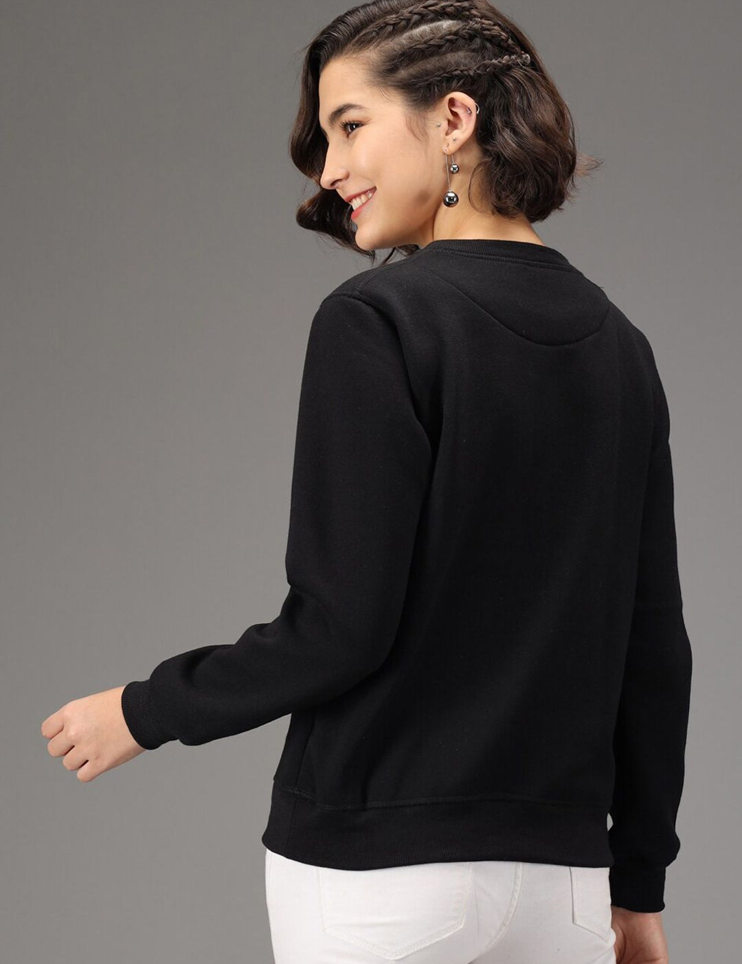 Kotty Women Black Printed Sweatshirt