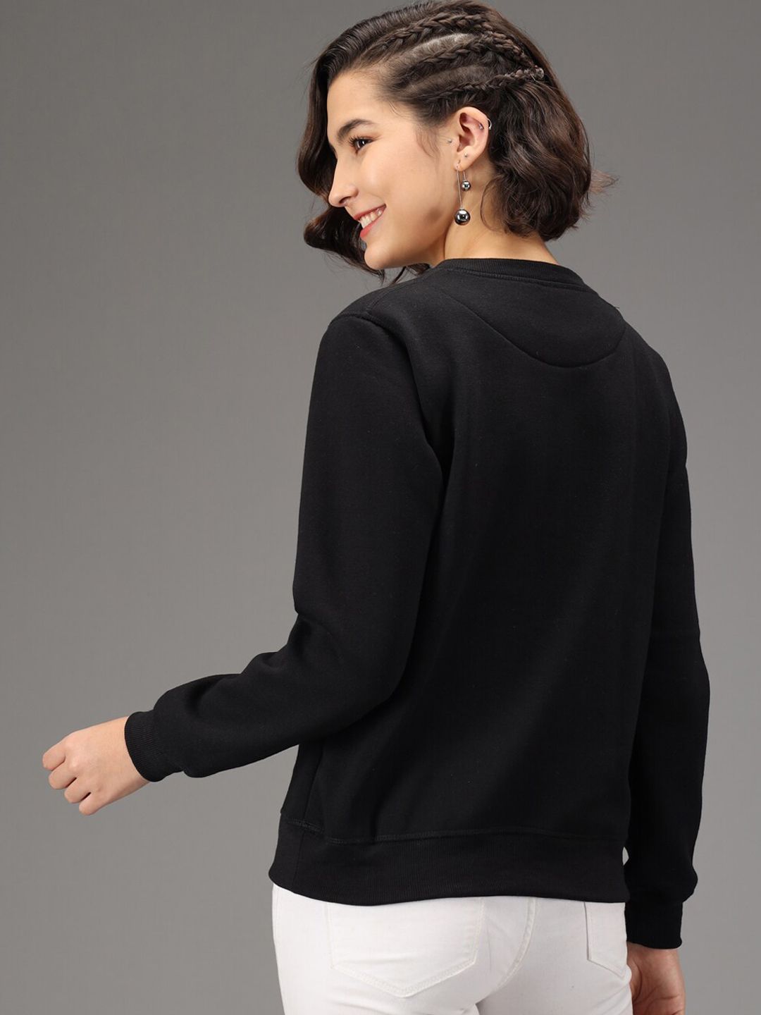 Kotty Women Black Printed Sweatshirt