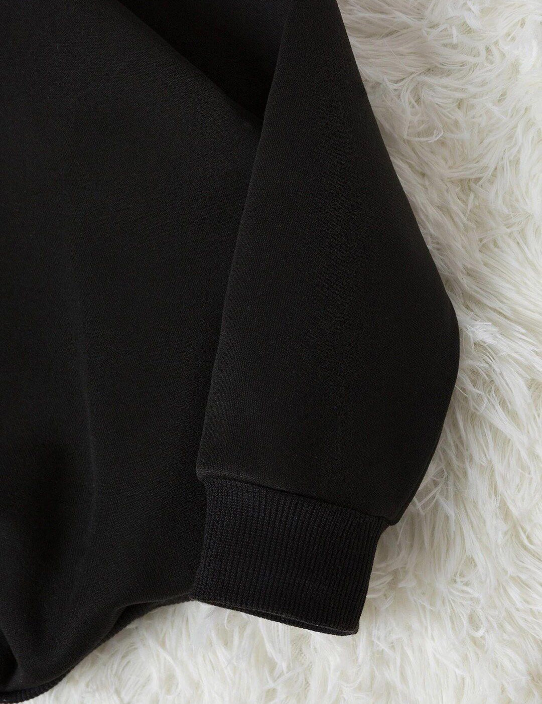 Kotty Round Neck Graphic Printed Fleece Sweatshirt