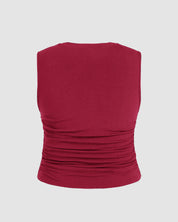 Plus Size Stylish Maroon Sleeveless Women’s Tops