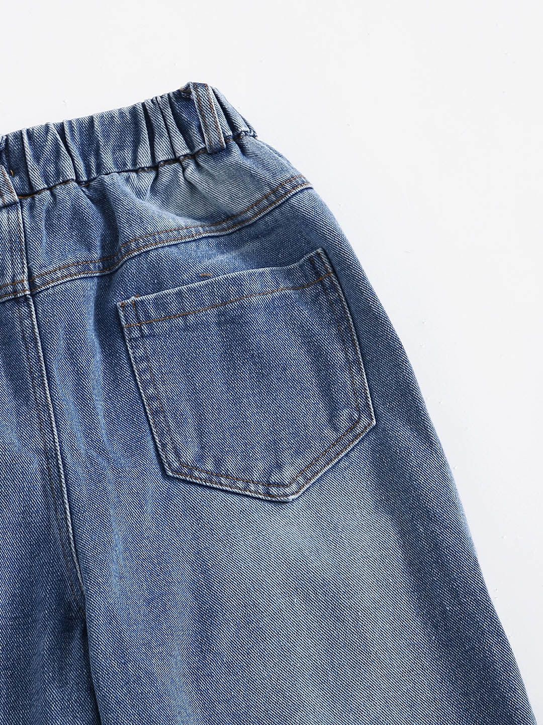 Kotty Girls Blue Jean Mildly Distressed Light Fade Jeans