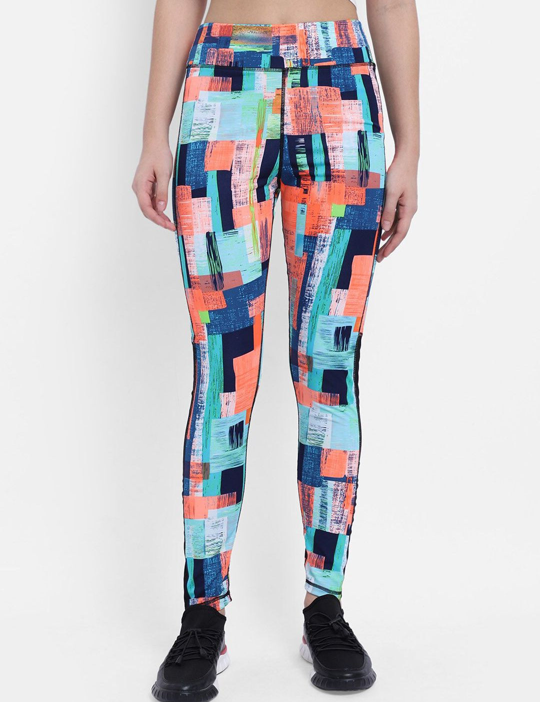 Kotty Women Blue & Orange Printed Tights