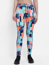 Kotty Women Blue & Orange Printed Tights