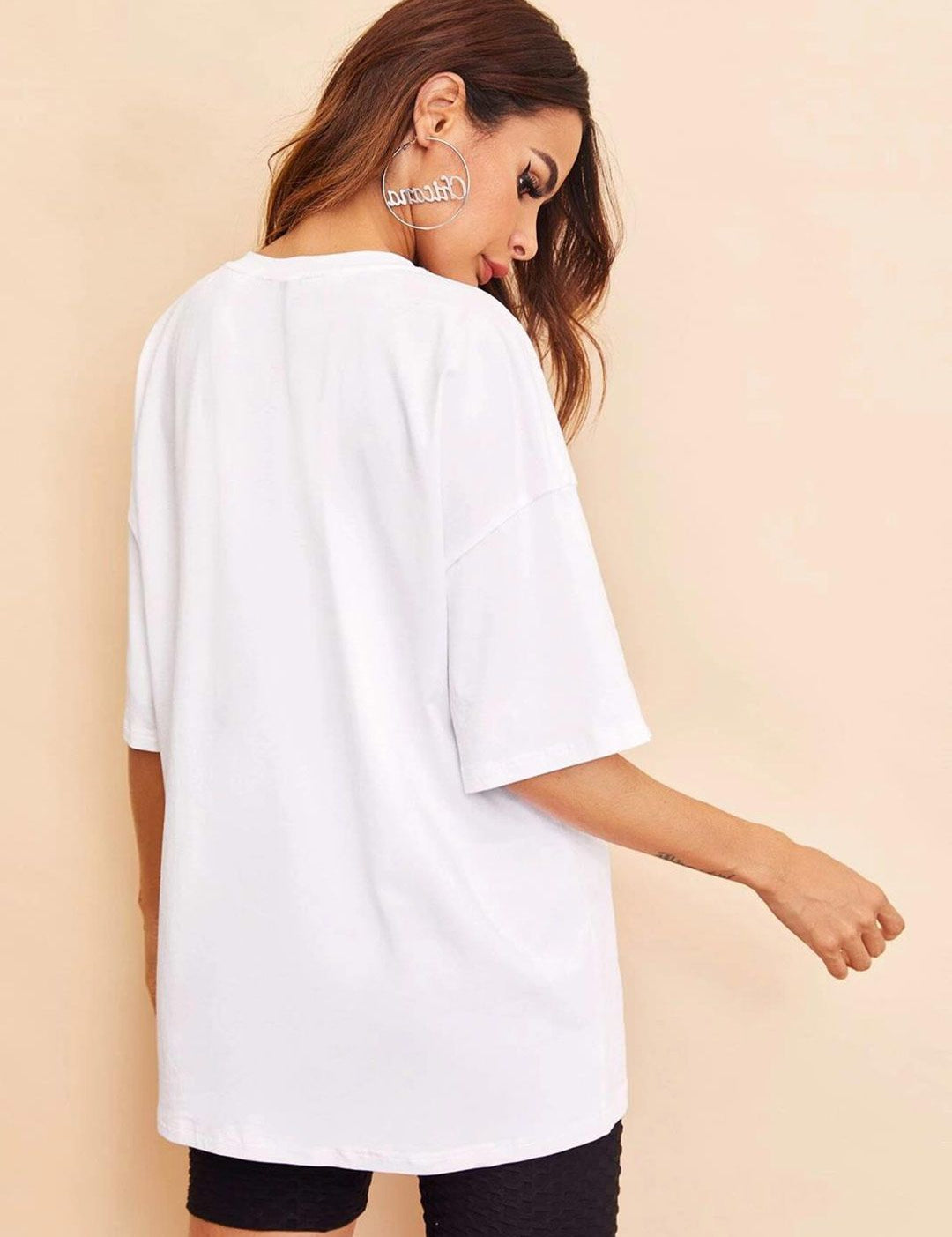 Kotty Drop-Shoulder Sleeves Oversized Cotton T-shirt