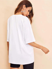 Kotty Drop-Shoulder Sleeves Oversized Cotton T-shirt