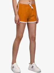 Kotty Women Mustard Yellow Solid Regular Fit Hot Pants