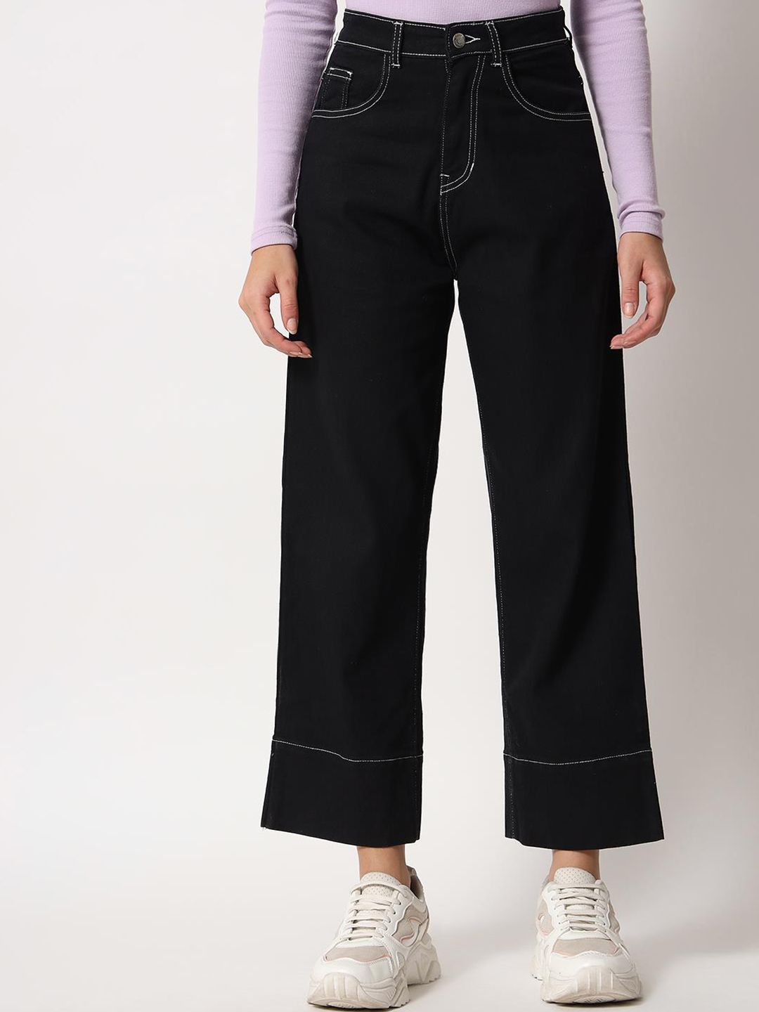 Kotty Women Straight Fit High-Rise Cotton Stretchable Jeans