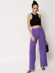 Kotty Women Pack Of 2 Relaxed Straight Leg Fit High-Rise Easy Wash Trousers