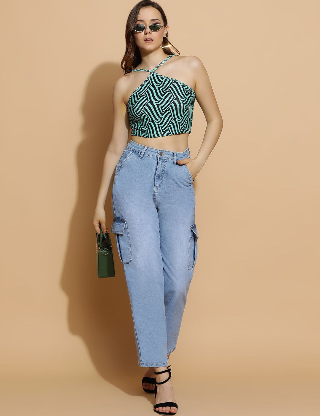 Kotty Women Abstract Printed Shoulder Straps Top