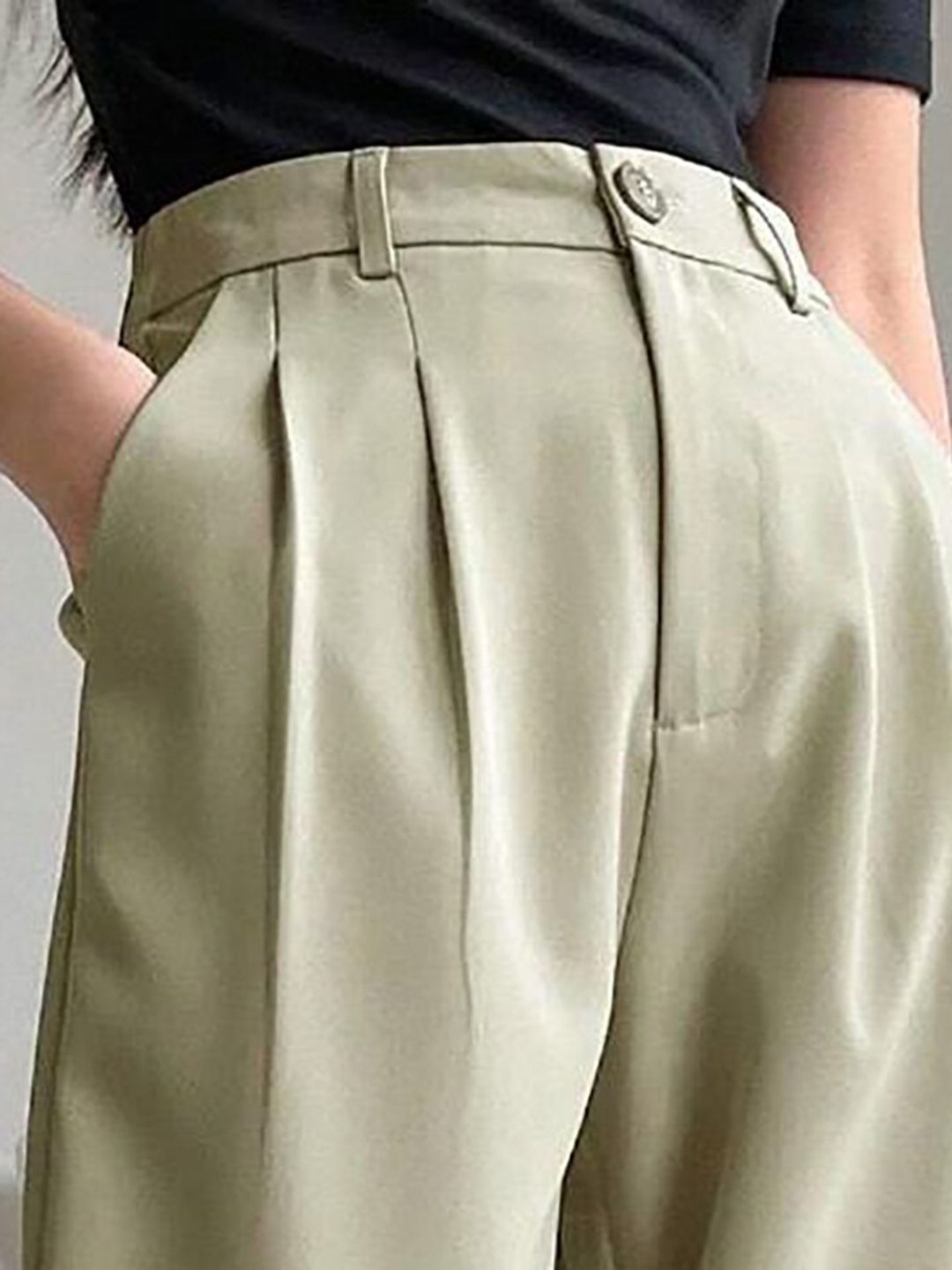 Kotty Women Relaxed Straight Leg Straight Fit Easy Wash Parallel Trousers