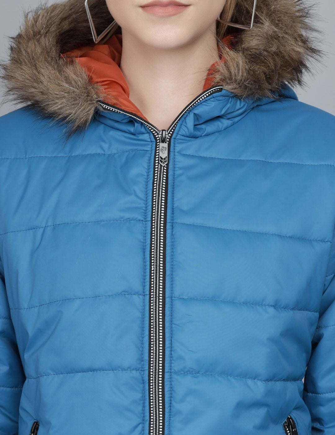 Kotty Woman Blue Lightweight Longline Puffer Jacket