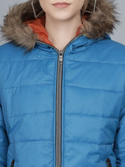 Kotty Woman Blue Lightweight Longline Puffer Jacket