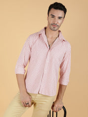 Kotty Men Relaxed Spread Collar Tartan Checked Casual Shirt