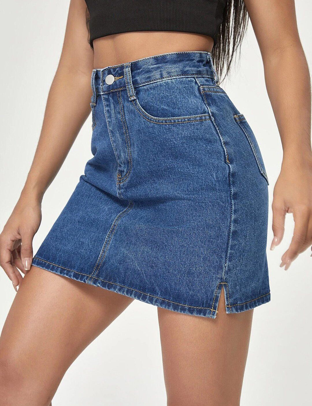 Kotty Denim A-Line Mini Skirt