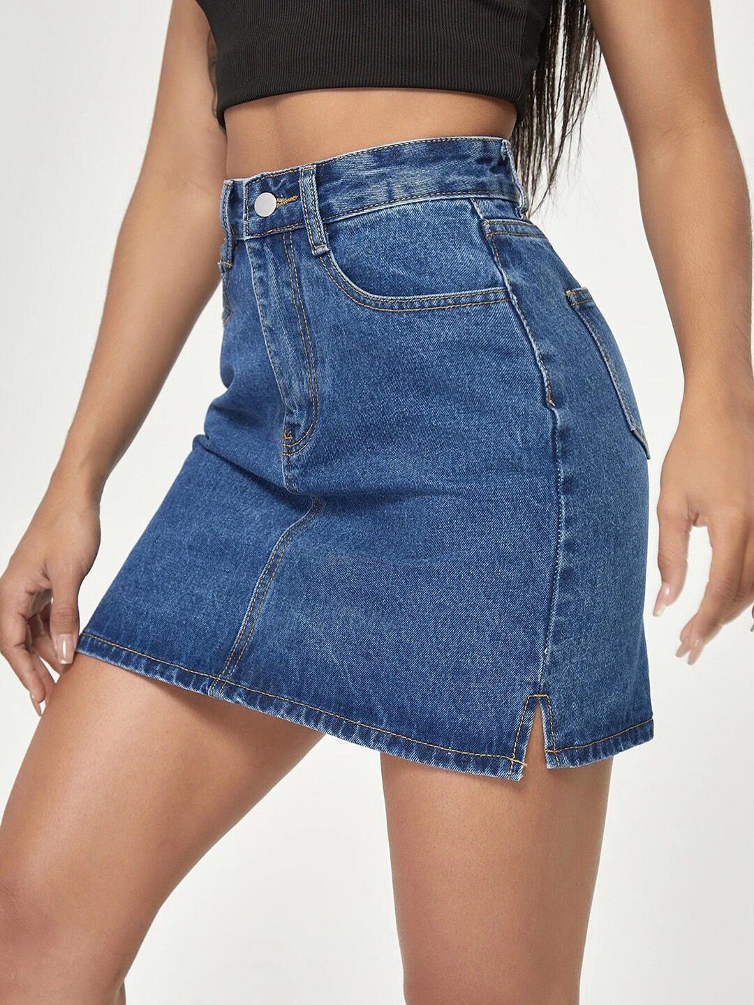 Kotty Denim A-Line Mini Skirt