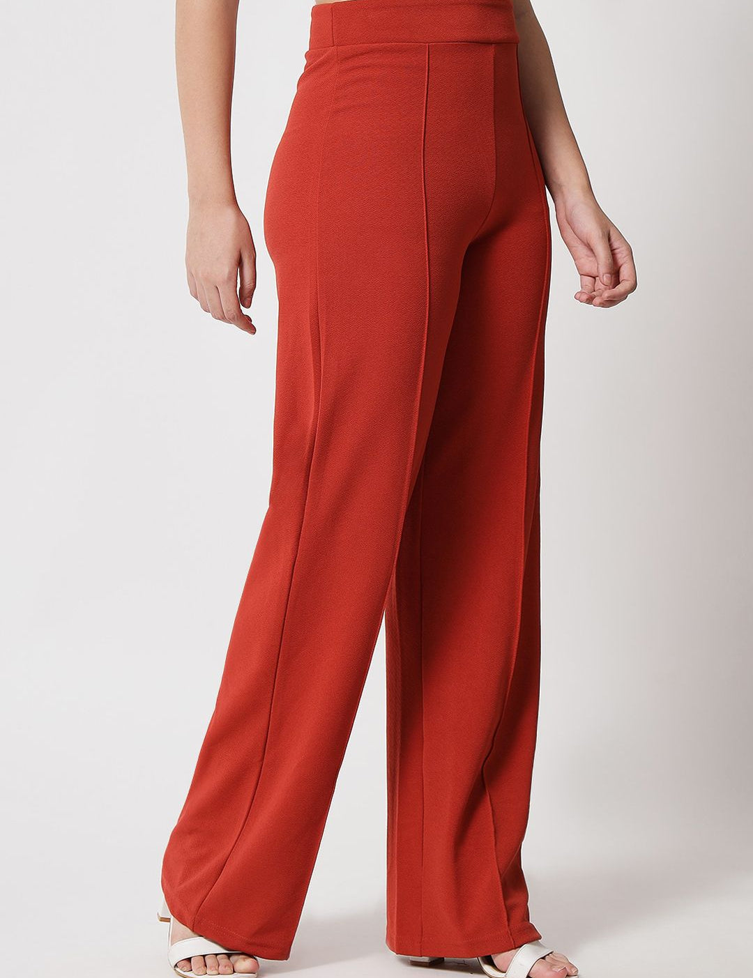 Kotty Women Pack Of 2 Relaxed Straight Leg High-Rise Easy Wash Trousers