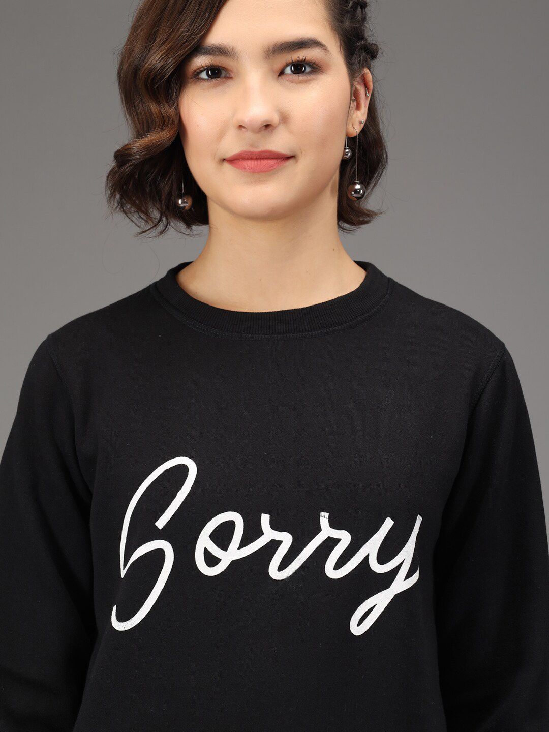 Kotty Women Black Printed Sweatshirt