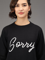 Kotty Women Black Printed Sweatshirt
