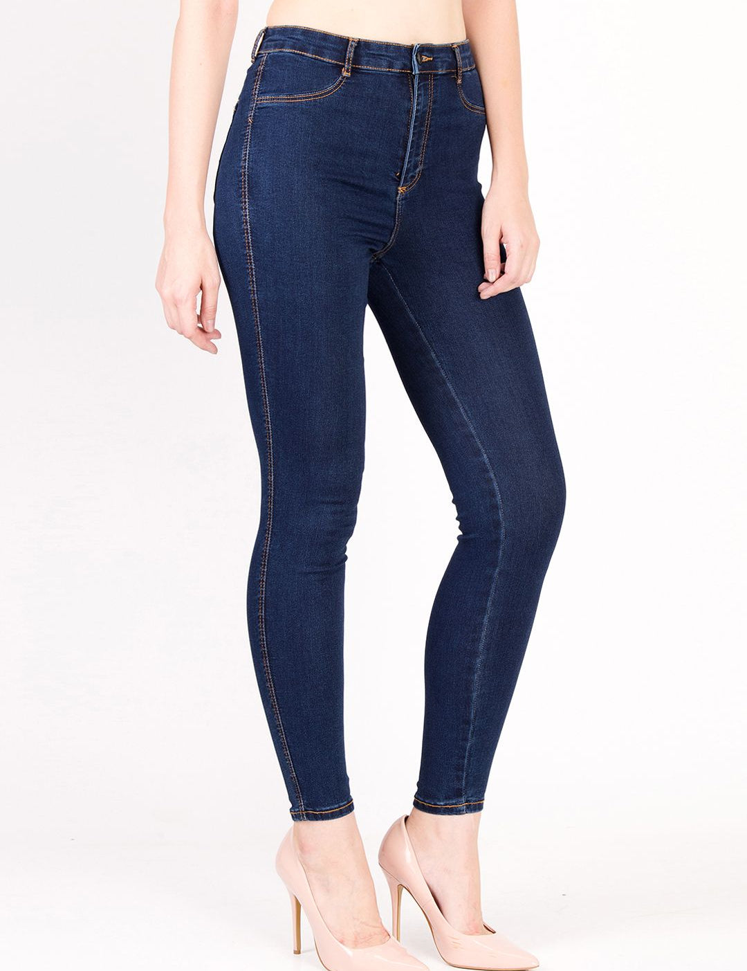 Kotty Women Navy Blue Skinny Fit High-Rise Clean Look Jeans