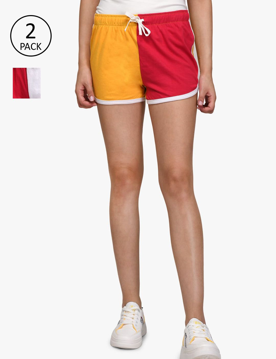 Kotty Women Pack of 2 Colourblocked Hot Pants