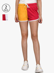 Kotty Women Pack of 2 Colourblocked Hot Pants