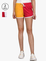 Kotty Women Pack of 2 Colourblocked Hot Pants